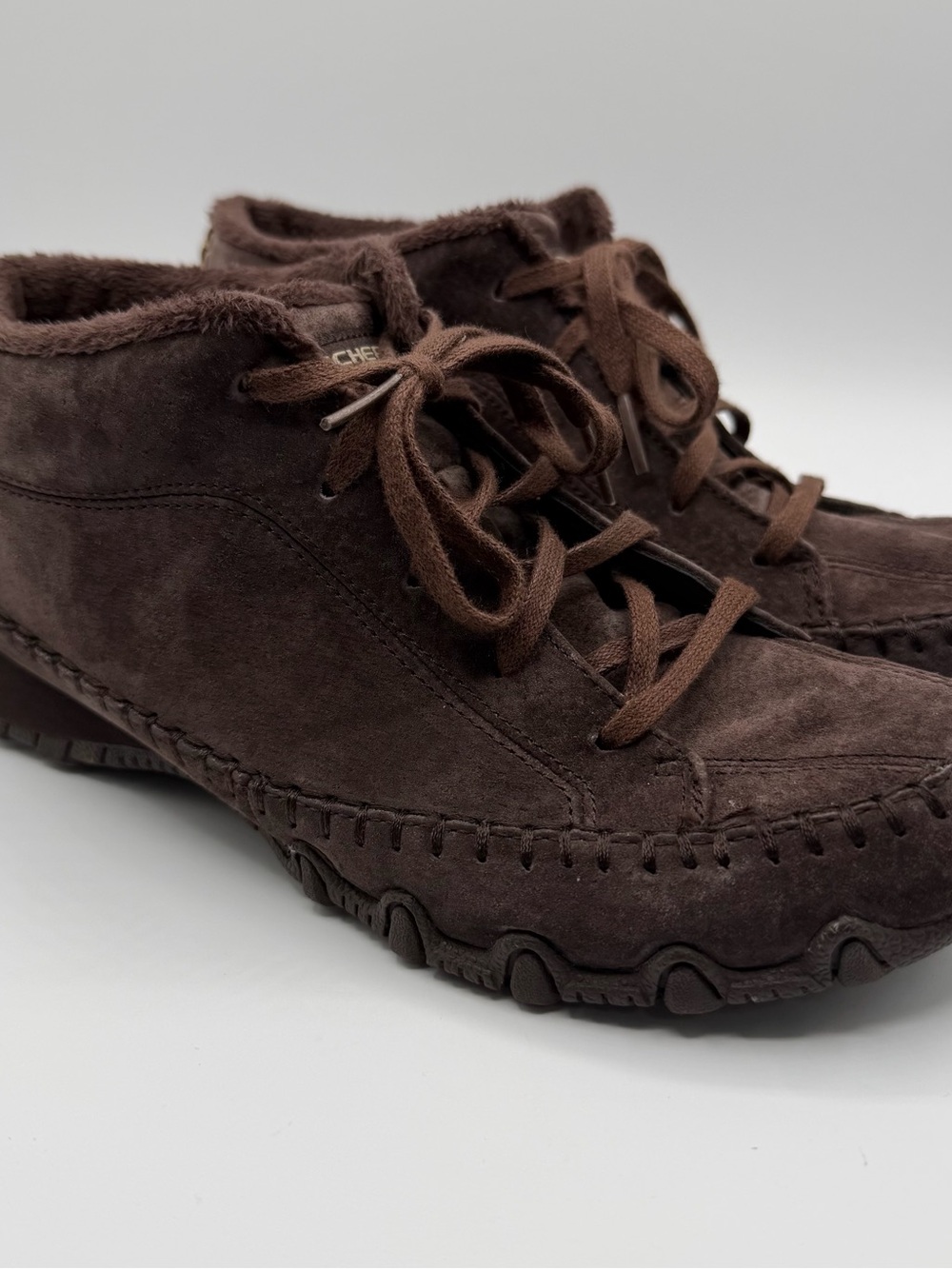 Skechers Bikers Totem Pole Fur Lined Chukka Boots Brown Women’s 7.5